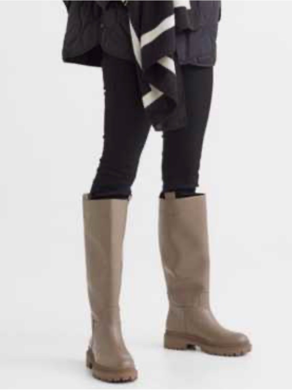 H&M Tall Chunky Waterproof Boot - Taupe